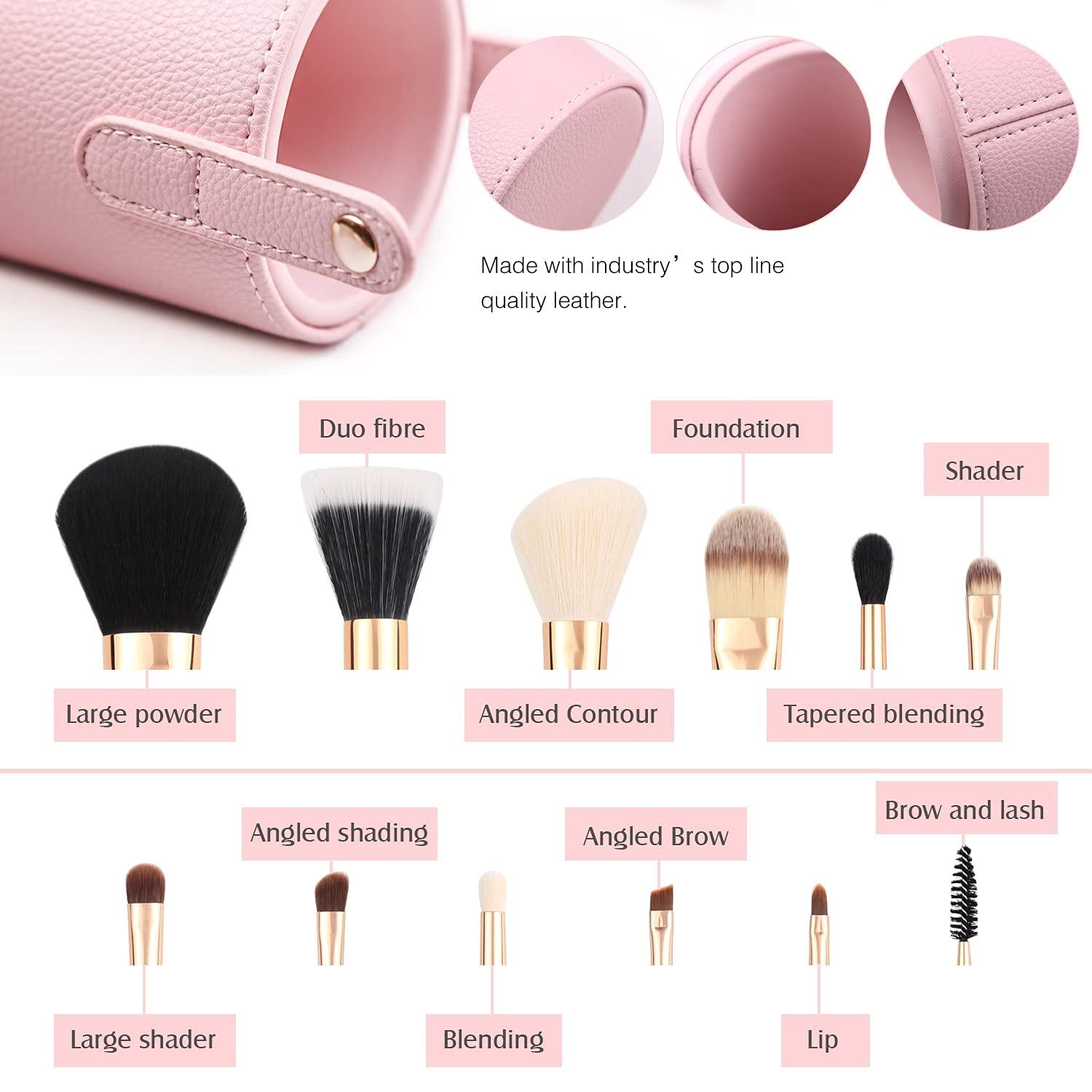 Pink Makeup Brush Set
