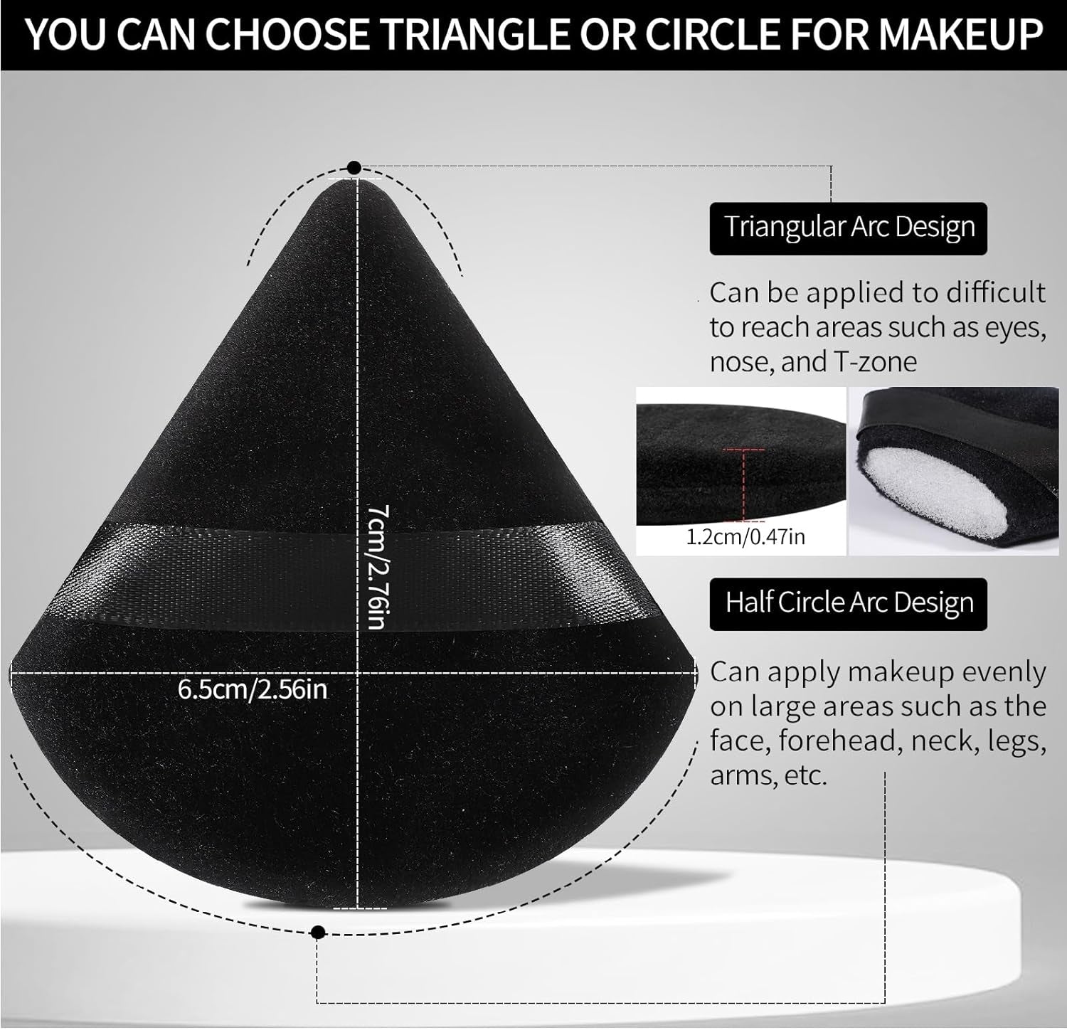 6 Pcs Soft Face Triangle Powder Puff